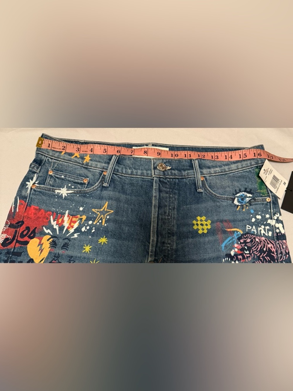 MOTHER The Vagabond Cuffed Fray Hen Roll-Cuff Denim Shorts - Picture 6 of 7